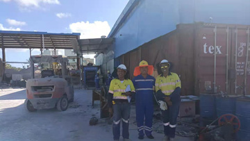 瑙魯碼頭免燒磚生產現場